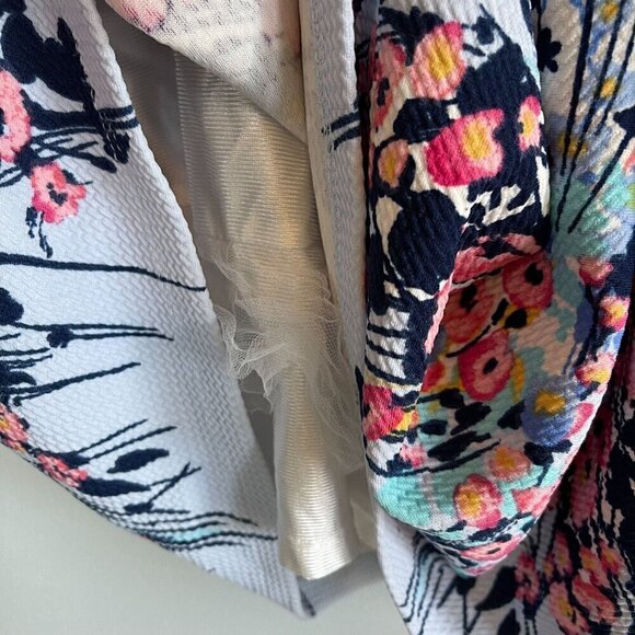 Knit Works Multi Color Floral Dress Girls 7 Sleeveless Pleated A Line Fully Line - Picture 8 of 11